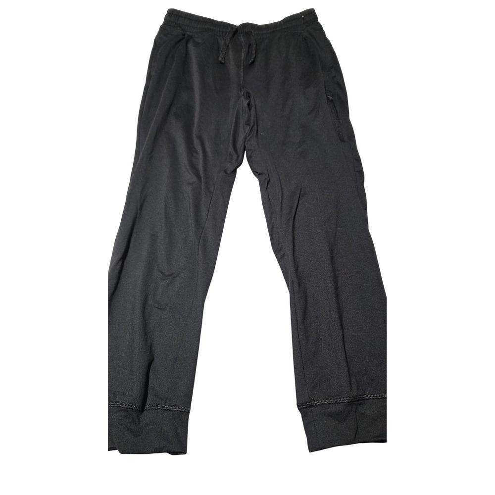 All In Motion Boys XL 14 Black Athletic Jogger Pants Drawstring Zip Pocket